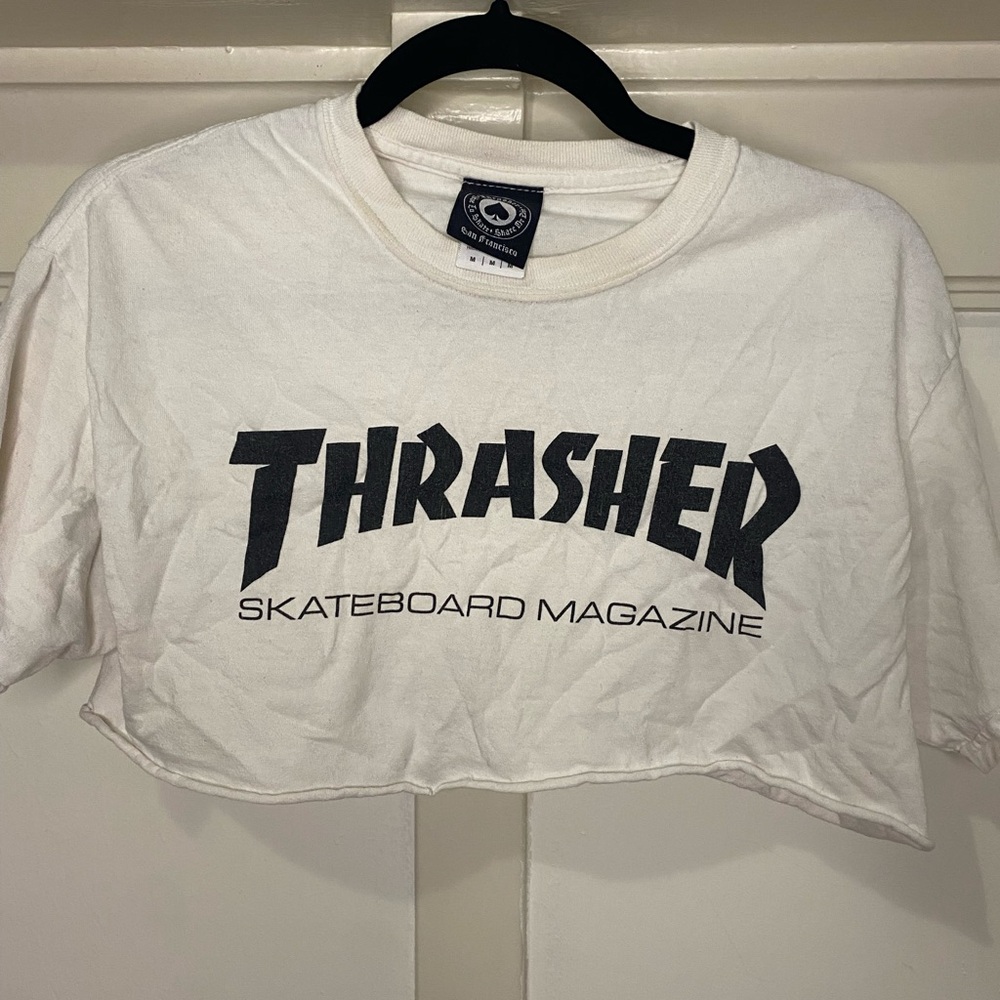 Thrasher White Crop Top